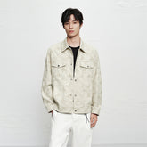 Men's Allover Letter Jacquard Jacket